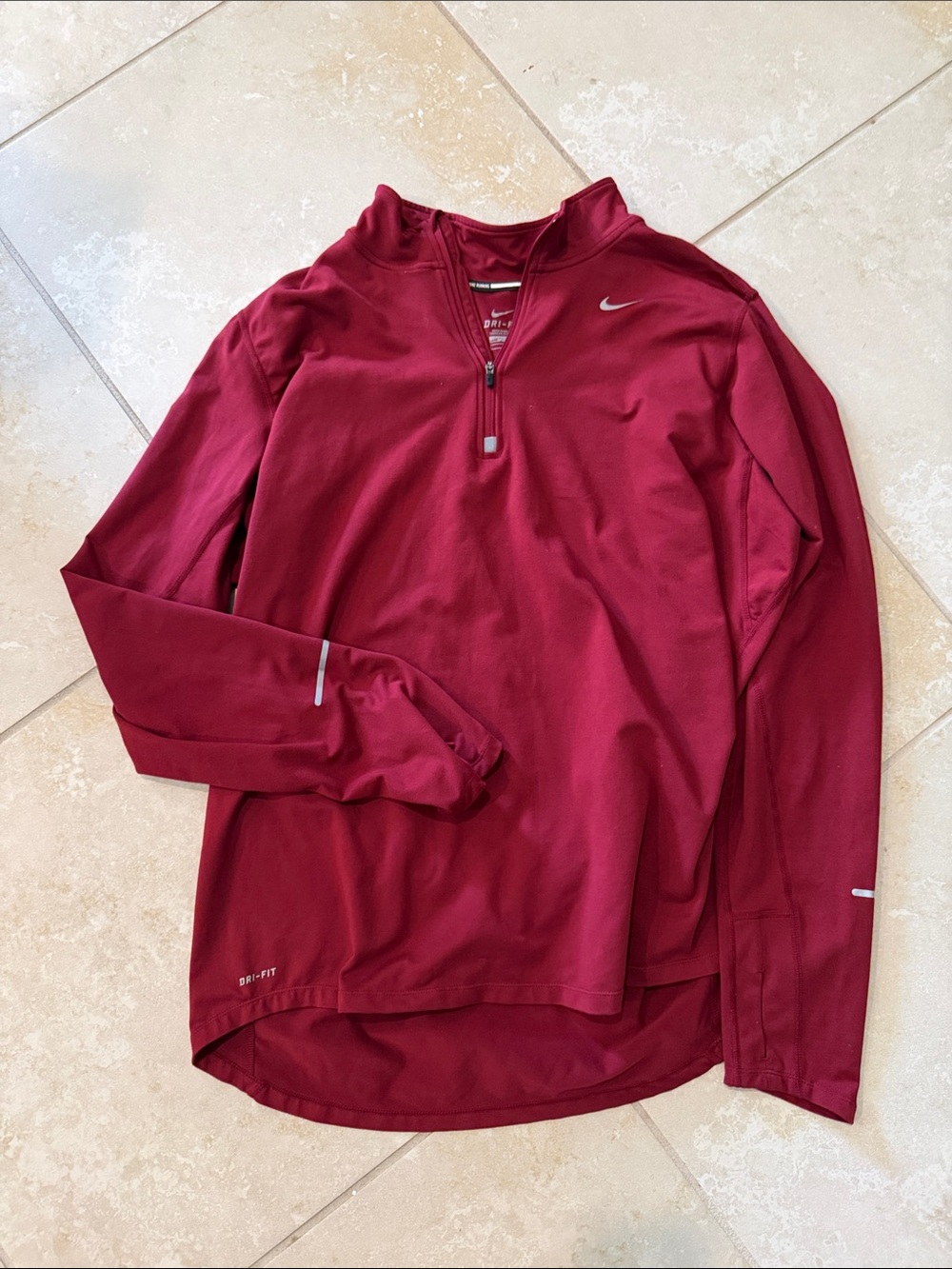 Nike Dri-FIT Nike Running half-zip Men's Dri-FIT Half-Zip Red Size Large
